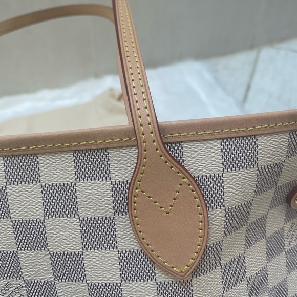Louis Vuitton Neverfull MM Damier Azur Rose Ballerine *Made in France* - Picture 12 of 16